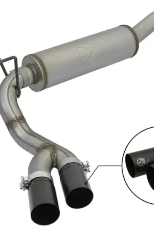 aFe Rebel Series 2.5" 409 Stainless Steel Axle-Back Exhaust System (Wrangler JK 07-18) - Black Tips One Day Deal