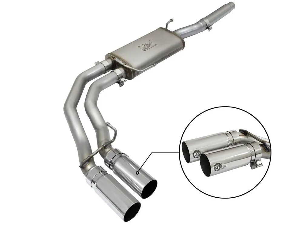 aFe Rebel Series 2.5" 409 Stainless Steel Cat-Back Exhaust System (Wrangler JL V6 2018+) - Black Tips Clearance