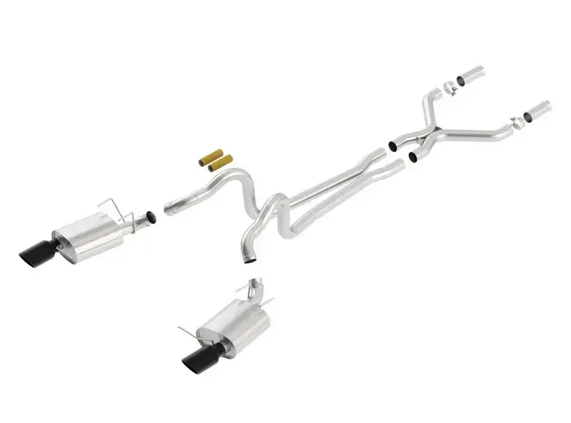 Price Cut Borla Exhaust Single Split Rear Exit Atak Black Chrome CB Exhaust (Mustang GT 13-14/Boss 302 13-14)