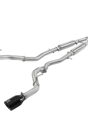 aFe Takeda 2-1/2" 304 Stainless Steel Cat-Back Exhaust System (Infiniti Q60 2017+) Carbon Fibre Tips Luxury
