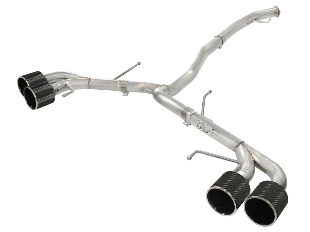 Time-Limited aFe Takeda 3" to 2-1/2" 304 Stainless Steel Cat-Back Exhaust System (GT-R 2009+) Carbon Fibre Tips