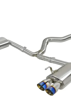 Top Rated aFe Takeda 3" to 2-1/4" 304 Stainless Steel Cat-Back Exhaust System (WRX/Sti 2015+) Blue Flame Tips