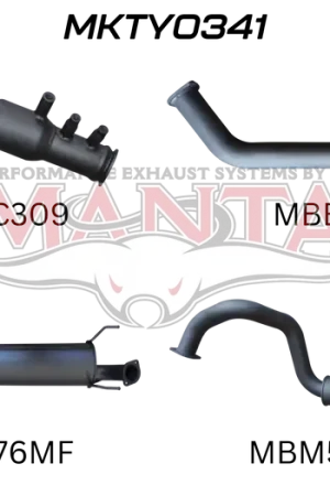 Free Returns Manta Performance Turbo Back with Cat (Hilux GUN125R 15+)