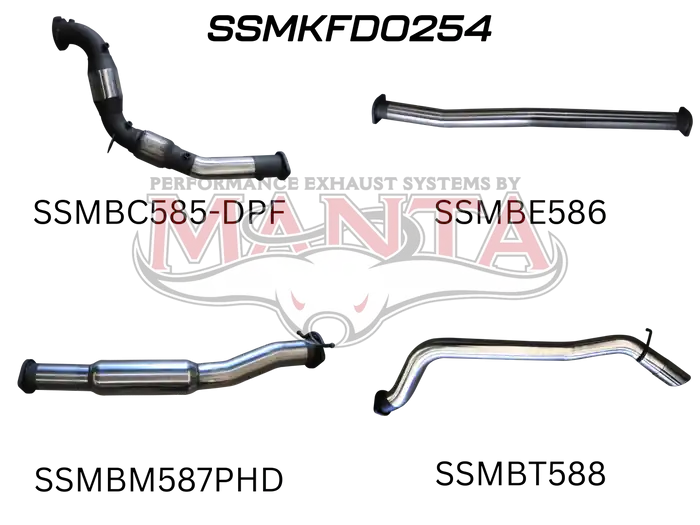 Manta Performance Turbo Back with Cat - Hotdog (Ranger PX2 15-18) Price Cut