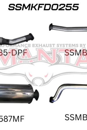 Manta Performance Turbo Back without Cat with Muffler (Ranger PX2 15-18) Warranty Included