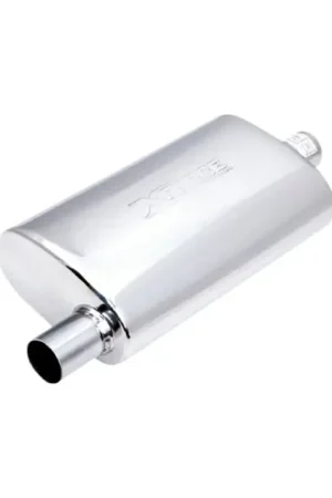 While Supplies Last XForce Universal Muffler - 2in Inlet Centre Offset 4in x 8in Oval Resonator
