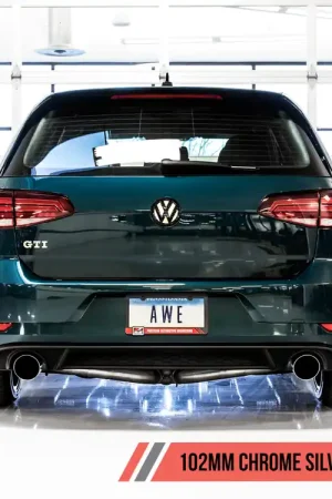Crafted AWE Tuning Volkswagen GTI MK7.5 2.0T Track Edition Exhaust w/Chrome Silver Tips 102mm