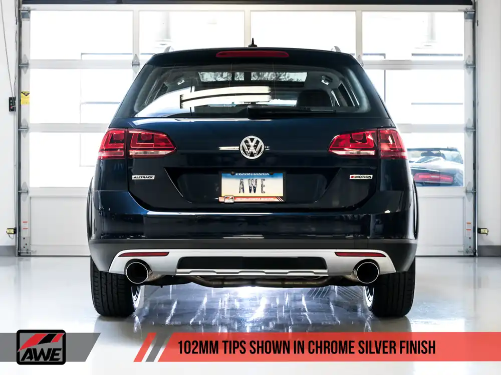 AWE Tuning VW MK7 Golf Alltrack/Sportwagen 4Motion Track Edition Exhaust - Polished Silver Tips Shop Now