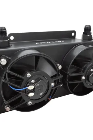 Budget Proflow Oil Cooler Kit Ultra Pro 19 Row Dual Fan 625 CFM AN10 ORB Female Aluminium Black