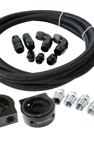 Hot Picks Aeroflow Oil Cooler Line Kit - 3m Braided Hose and Uni Oil Filter Sandwich Plate
