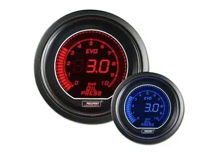 One Day Deal ProSport 52mm Electrical 'Evo' Oil Pressure Gauge - Bar Amber/White