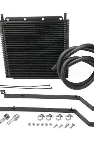 Proflow Transmission Oil Cooler Kit For Holden Commodore VT S2/VX V6 & V8 280 x 255 x 19mm 3/8'' Barb Black Powdercoated Direct From Factory