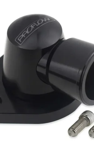 Markdown Proflow Water Neck Billet Aluminium Black Anodised 90 Degree Swivel SB & BB For Chrysler