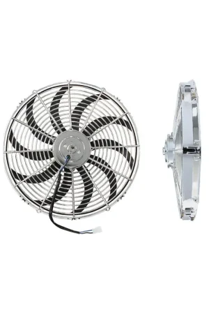 Price Drop Aeroflow 16" Curved Blade Chrome Thermo Fan - 1750CFM