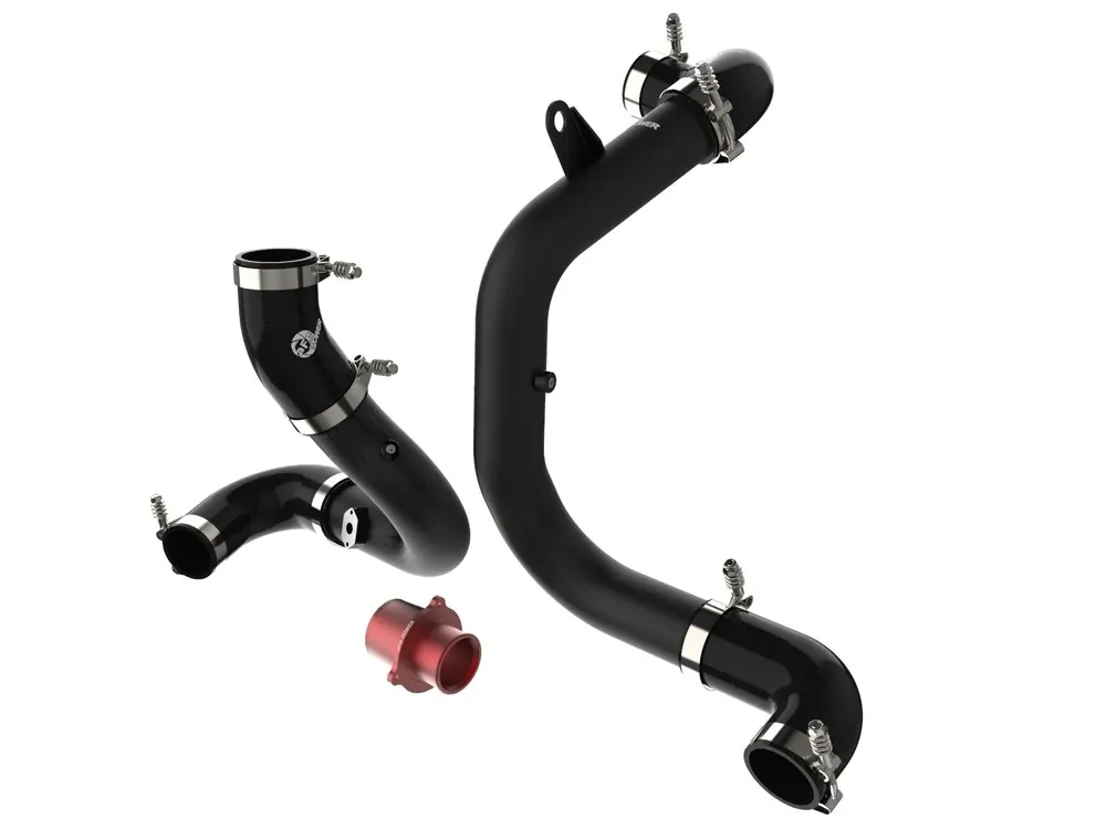 Shop Now aFe aFe BladeRunner 21-22 Ford F-150 Ecoboost V6-3.5L(tt) Aluminum Hot and Cold Charge Pipe Kit Black