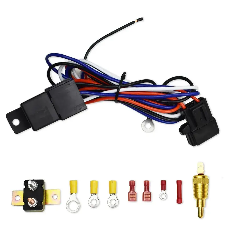 Exclusive Proflow Electric Fan Control 30 Amp Relay 30 Amp Circuit Breaker Thermostatic Switch On 185 F - Off 170 F Degrees Kit
